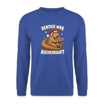 Rentier War Ausverkauft Pangolin - Unisex Pullover - Royalblau - Vorne - Alina (178cm) & Michal (187cm)