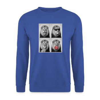 Löwen Löwe - Unisex Pullover - Royalblau - Vorne - Alina (178cm) & Michal (187cm)