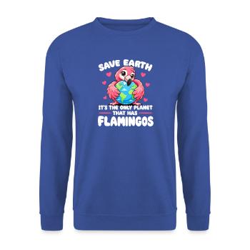  Rette Die Erde – Sie Ist Der Einzige Planet, Auf - Unisex Pullover - Royalblau - Vorne - Alina (178cm) & Michal (187cm)
