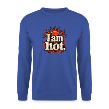 I am hot Sunburst Tee - Unisex Pullover - Royalblau - Vorne - Alina (178cm) & Michal (187cm)