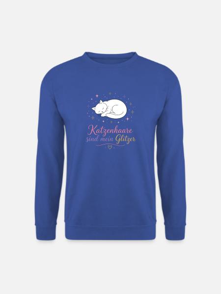 Katzenhaar Glitzer-Statement - Unisex Pullover - Royalblau