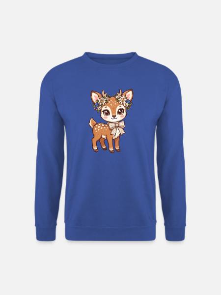 Blumenkranz Reh - Unisex Pullover - Royalblau
