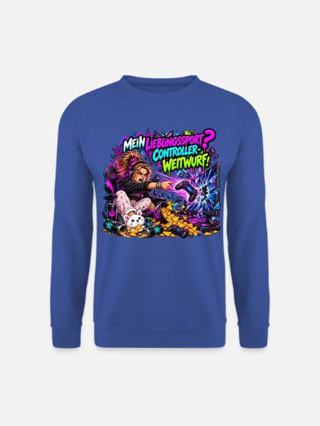 Mein Lieblingssport? Controller-Weitwurf! - Unisex Pullover - Royalblau
