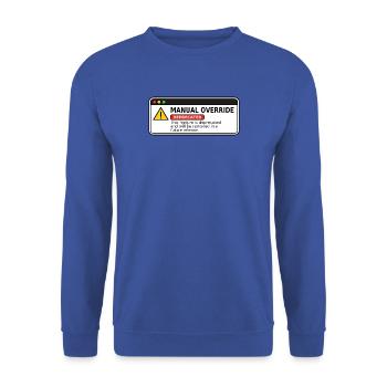 Manual Override  - Unisex Pullover - Royalblau - Vorne - Alina (178cm) & Michal (187cm)