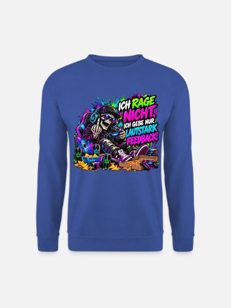 Ich rage nicht – Gaming Skelett Meme - Unisex Pullover - Royalblau