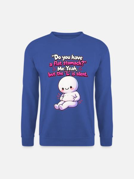 Flat Stomach? Funny Body Positivity Meme - Unisex Pullover - Royalblau