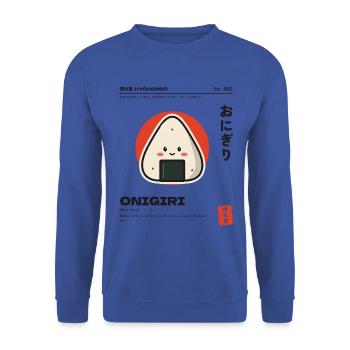 Kawaii Onigiri Japanisches Reisbällchen - Unisex Pullover - Royalblau - Vorne - Alina (178cm) & Michal (187cm)