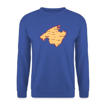 Mallorca spanien insalkarte  - Unisex Pullover - Royalblau - Vorne - Alina (178cm) & Michal (187cm)