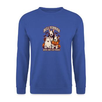 Spooky Night Loyal Company – Bullterrier-Hundemama - Unisex Pullover - Royalblau - Vorne - Alina (178cm) & Michal (187cm)