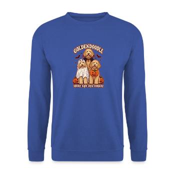Spooky Night Loyal Company – Goldendoodle Hundemama - Unisex Pullover - Royalblau - Vorne - Alina (178cm) & Michal (187cm)