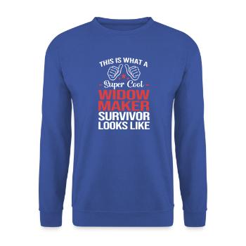 Herzinfarkt - Unisex Pullover - Royalblau - Vorne - Alina (178cm) & Michal (187cm)
