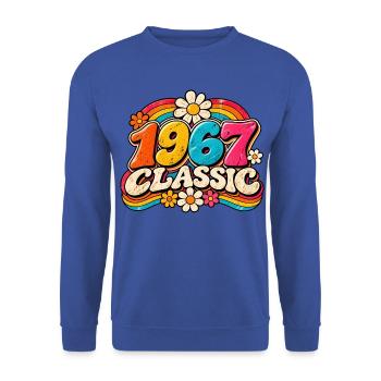 1967 Klassische Regenbogenblumen - Unisex Pullover - Royalblau - Vorne - Alina (178cm) & Michal (187cm)