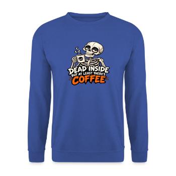 Tot im Inneren, aber es gibt Kaffee - Unisex Pullover - Royalblau - Vorne - Alina (178cm) & Michal (187cm)