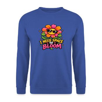 Wütende Blume – Ich brauche Abstand - Unisex Pullover - Royalblau - Vorne - Alina (178cm) & Michal (187cm)