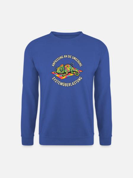 Lustiges Chamäleon Systemüberlastung - Unisex Pullover - Royalblau