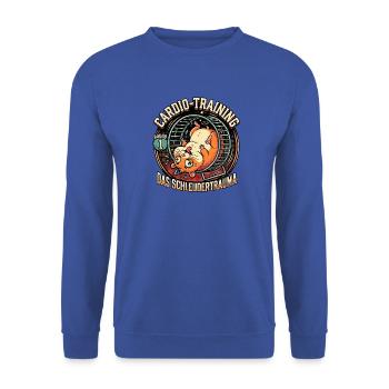 Lustiger Cardio Hamster - Unisex Pullover - Royalblau - Vorne - Alina (178cm) & Michal (187cm)