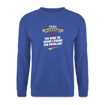 ich bin psychologin - Unisex Pullover - Royalblau - Vorne - Alina (178cm) & Michal (187cm)