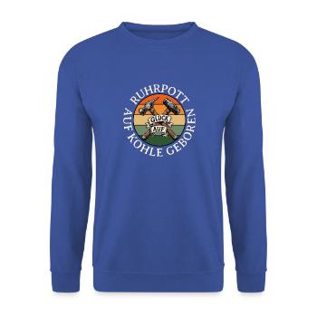 Ruhrpott Glück Auf Badge - Unisex Pullover - Royalblau - Vorne - Alina (178cm) & Michal (187cm)