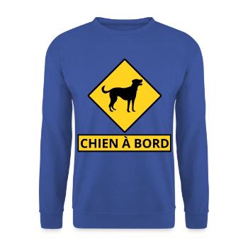 Hund an Bord - Unisex Pullover - Royalblau - Vorne - Alina (178cm) & Michal (187cm)