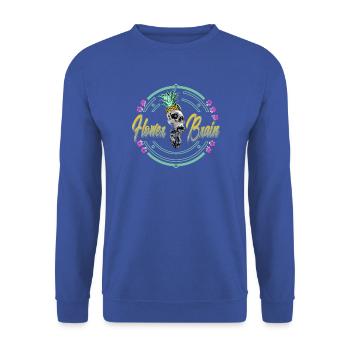 Tropischer Schädel mit Ananas - Unisex Pullover - Royalblau - Vorne - Alina (178cm) & Michal (187cm)