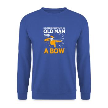 Bogenschütze Bogen Bogenschießen - Unisex Pullover - Royalblau - Vorne - Alina (178cm) & Michal (187cm)