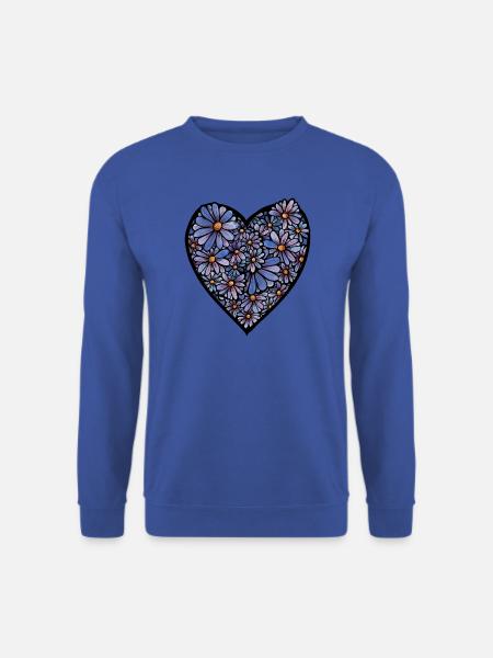 Blaue Blütenherzblüte - Unisex Pullover - Royalblau