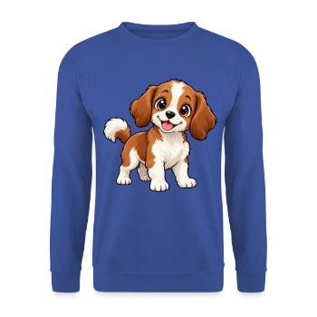 Süßer Kuschelhund - Unisex Pullover - Royalblau - Vorne - Alina (178cm) & Michal (187cm)