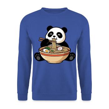 Panda, Ramen, Japanische Nudeln, Süßer Pandabär - Unisex Pullover - Royalblau - Vorne - Alina (178cm) & Michal (187cm)