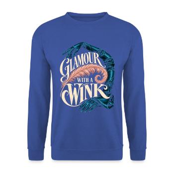 Burlesque Glamour With A Wink - Unisex Pullover - Royalblau - Vorne - Alina (178cm) & Michal (187cm)