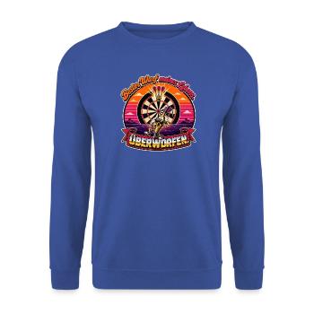 Bester Wurf meines Lebens Dartcartoon - Unisex Pullover - Royalblau - Vorne - Alina (178cm) & Michal (187cm)