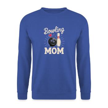 Bowling Mom Mit Herz Kugel Und Kegel - Unisex Pullover - Royalblau - Vorne - Alina (178cm) & Michal (187cm)