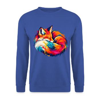 Chromatischer Schlaffuchs - Unisex Pullover - Royalblau - Vorne - Alina (178cm) & Michal (187cm)