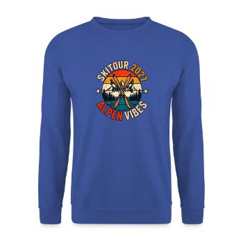 Skitour Alpen Vibes 2027 - Unisex Pullover - Royalblau - Vorne - Alina (178cm) & Michal (187cm)