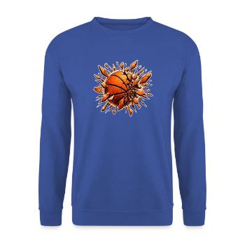 Basketball Zerspringt Glas Explosion Sport Shirt - Unisex Pullover - Royalblau - Vorne - Alina (178cm) & Michal (187cm)