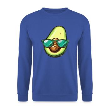 Avocado mit Sonnenbrille – Grün - Unisex Pullover - Royalblau - Vorne - Alina (178cm) & Michal (187cm)