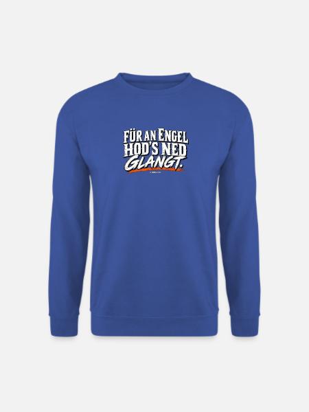 Engeltext Schwarzweiß mit Orange Schwung - Unisex Pullover - Royalblau