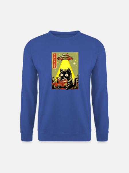 Leseabend unter UFO Lichtkatze - Unisex Pullover - Royalblau