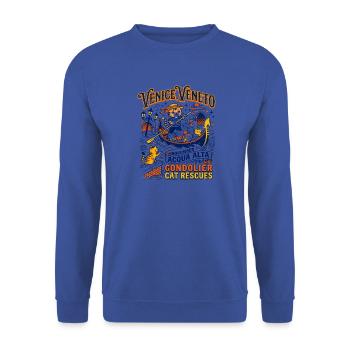 Venice Veneto Gondolier Cat Rescues Acqua Alta - Unisex Pullover - Royalblau - Vorne - Alina (178cm) & Michal (187cm)