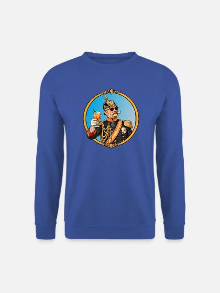 Kaiser Wilhelm mit Sonnenbrille und Cocktail - Unisex Pullover - Royalblau