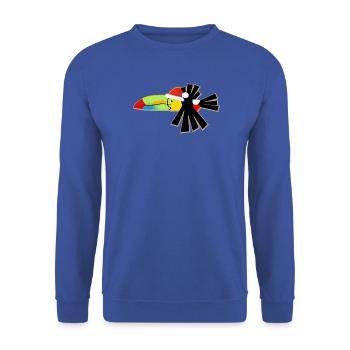 Weihnachtskielschnabel-Tukan - Unisex Pullover - Royalblau - Vorne - Alina (178cm) & Michal (187cm)