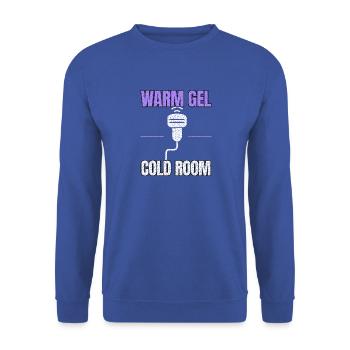 Ultraschall - Warm Gel Cold Room - Medizintechnik  - Unisex Pullover - Royalblau - Vorne - Alina (178cm) & Michal (187cm)