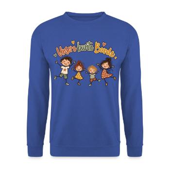 Familien Shirt personalisierbar mit Namen  - Unisex Pullover - Royalblau - Vorne - Alina (178cm) & Michal (187cm)