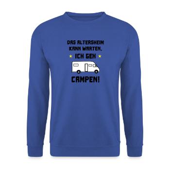 das altersheim kann warten wohnmobil - Unisex Pullover - Royalblau - Vorne - Alina (178cm) & Michal (187cm)