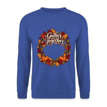 Anpassbares Familienhemd zum Zusammenbringen – Name - Unisex Pullover - Royalblau - Vorne - Alina (178cm) & Michal (187cm)