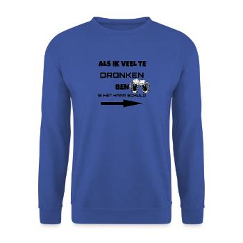Betrunkene Freundinnen - Unisex Pullover - Royalblau - Vorne - Alina (178cm) & Michal (187cm)