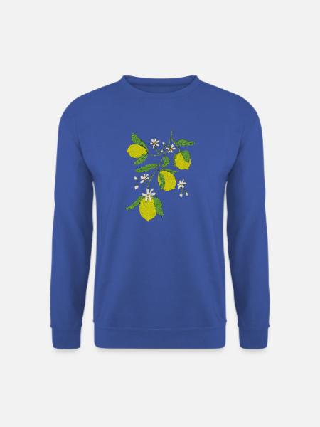 Zitronenzweig Glitzerdesign - Unisex Pullover - Royalblau