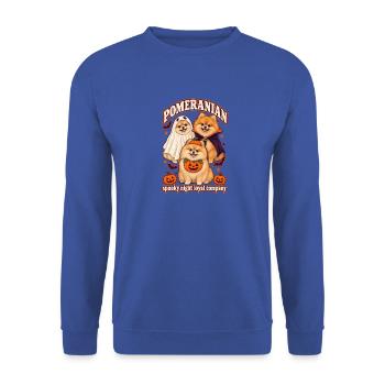 Spooky Night Loyal Company – Pomeranianisches Halloween - Unisex Pullover - Royalblau - Vorne - Alina (178cm) & Michal (187cm)