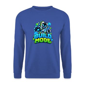 Voxel Build Mode Roboter - Unisex Pullover - Royalblau - Vorne - Alina (178cm) & Michal (187cm)