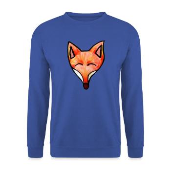 Aquarell Fuchskopf-Lächeln - Unisex Pullover - Royalblau - Vorne - Alina (178cm) & Michal (187cm)