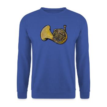 Aquarell-Messinghorn - Unisex Pullover - Royalblau - Vorne - Alina (178cm) & Michal (187cm)